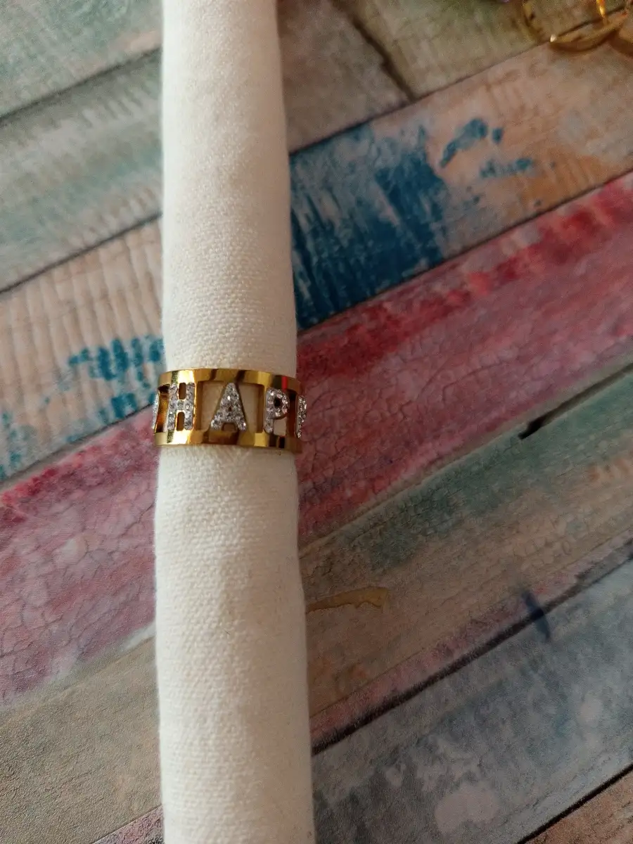 Bague acier inoxydable happy